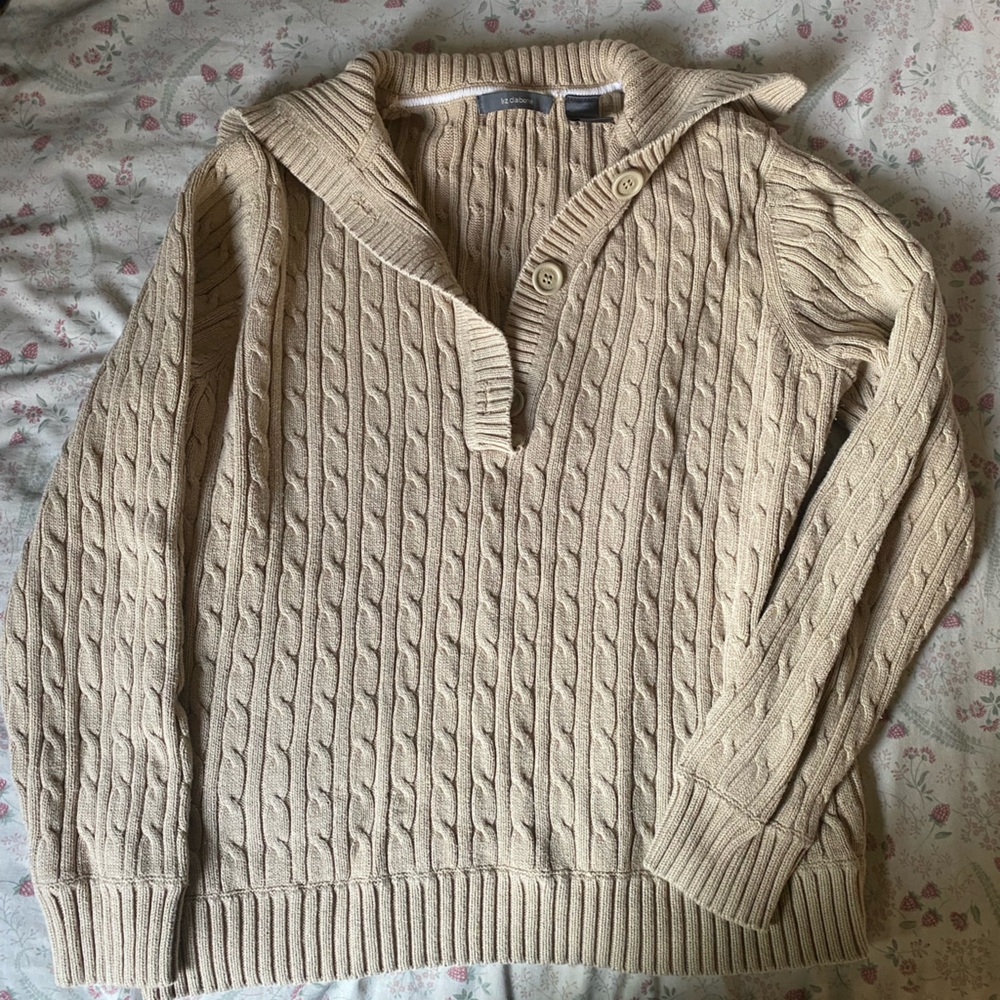 womens Cable Knit Sweater - Cream